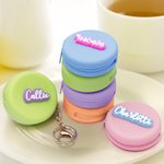 Personalized Macaroon Coin Purse with 3D Cream Name Waterproof Silicone Bag Keychain Accessory Gift for Girls Women Patisserie Lovers