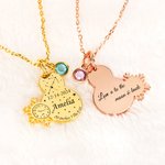 Personalized Dainty Baby Birth Stats Snowman Necklace with Engraved Name and Birthstone Baby Shower Newborn Birth Announcement Gift for New Mom