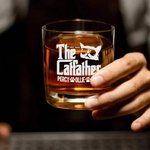Personalisierte Coole Katze Vater Vater 10oz graviert Old Fashioned Whiskey Rocks Glas mit Namen lustig Geburtstagsgeschenk für Männer Katzenbesitzer