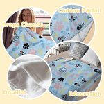 Couverture Polaire ou Sherpa Personnalisée avec Nom Style Patte Os Arête Cadeau Pendaison de Crémaillère pour Amoureux de Chien Chat