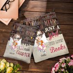 Personalisierte weibliche Cartoon-Charakter Name Buch Hülse Buch Schutzhülle mit Reißverschluss und Fronttasche Geburtstag Weihnachtsgeschenk für Frau