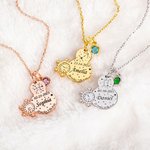 Personalized Dainty Baby Birth Stats Snowman Necklace with Engraved Name and Birthstone Baby Shower Newborn Birth Announcement Gift for New Mom