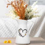 Vaso in ceramica con 1-6 nomi per la decorazione della casa, personalizzato con cuore acquerellato, regalo di compleanno per la festa della mamma e della nonna.