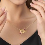 Gepersonaliseerde dubbele naam hanger ketting met hart geboortestenen sierlijke sieraden verjaardag verjaardag kerstcadeau voor vrouwen meisjes