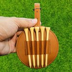 Personalised Cartoon Character Adjustable Leather Golf Tee Holder Bag Tag with Name Birthday Sports Gift for Golfers Golf Players