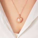 Personalized Dainty Angel Wing Heart Photo Urn Necklace for Ashes with Engraved Text Cremation Jewelry Memorial Gift for Women