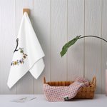 Serviette de Toilette en 100% Coton Personnalisée avec 1-6 Fleurs de Naissances et Nom Absorbeur d'Eau Cadeau Noël Anniversaire pour Maman Grand-mère