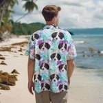 Personalized Dog Cat Character Portrait Hawaiian Shirt Beach Party Birthday Gift for Men Women Pet Lover