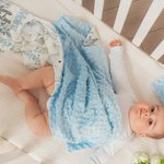 Couverture pour Bébé Personnalisée avec Initiale Nom au Front et Textes Brodés au Dos Cadeau Anniversaire Noël pour Nouveau-né