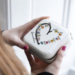 Trousse à bijoux portable personnalisée avec 1-6 noms Cadeau d'anniversaire pour maman grand-mère