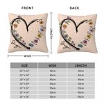 Copri cuscino floreale personalizzato Love Heart con 1-6 fiori di nascita e nome Multicolore Home Decor Regalo di Natale di compleanno per la mamma no