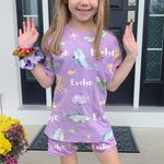 Personalisierte Aquarell Ozean Tiere weiches Kind Pyjamas T-Shirt Shorts Set mit Namen Multicolor Geburtstag Weihnachten Geschenk für Jungen Mädchen