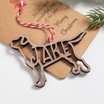 Personalisiertes Holz Weihnachtsornament Hund Katze Ausgeschnittene Umriss mit Namen Weihnachten Baum Schmuck Geschenk für Tierliebhaber