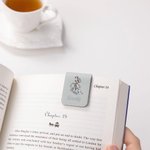 Personalized Watercolor Birth Flower Magnetic Leather Bookmark Clip with Engraved Name Birthday Christmas Gift for Book Lovers Bookworm