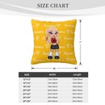 Personalised Cartoon Fashion Y2K Girl Heart Throw Pillow Cover with Names Multicolor Home Decor Birthday Christmas Friendship Gift for Women