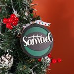 Pendentif personnalisé de basket-ball, football et base-ball avec nom ou numéro Décoration de la maison Cadeau de Noël pour les amoureux du sport