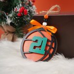 Pendentif personnalisé de basket-ball, football et base-ball avec nom ou numéro Décoration de la maison Cadeau de Noël pour les amoureux du sport