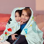 Couverture Douce Personnalisée avec Nom Photo de Visage Motif Animé à Choix  Décoration Maison Cadeau Anniversaire Noël pour Garçons et Filles