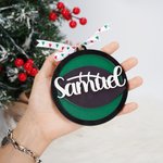 Pendentif personnalisé de basket-ball, football et base-ball avec nom ou numéro Décoration de la maison Cadeau de Noël pour les amoureux du sport