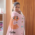 Couverture Multicolore Personnalisée avec Initiale et Nom à Motifs de Pomme Crayon Carnet Décoration de Maison Cadeau Noël Anniversaire pour Enfant