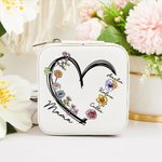 Trousse à bijoux portable personnalisée avec 1-6 noms Cadeau d'anniversaire pour maman grand-mère