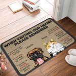 Personalized When Visiting Our House Please Remember Cats Dogs Doormat with 1-3 Names Birthday Housewarming Gift for Pets Lover