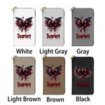 Personalized Gothic Dripping Font Skull Bat Bow PU Leather Wallet with Name Halloween Birthday Gift for Women Gothic Lover