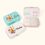 Boîte à bijoux de voyage en cuir avec nom Cadeau d'anniversaire pour les femmes qui aiment les chevaux