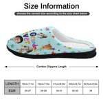 Personalized Cute Star Flower Cartoon Multiple Photos Cotton Plush Slippers with Title Birthday Christmas Gift for Family