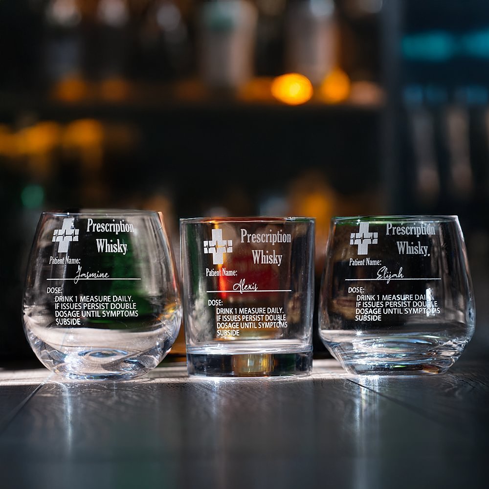 Bicchieri da whisky Bourbon e sottobicchiere in ardesia con nome inciso al laser