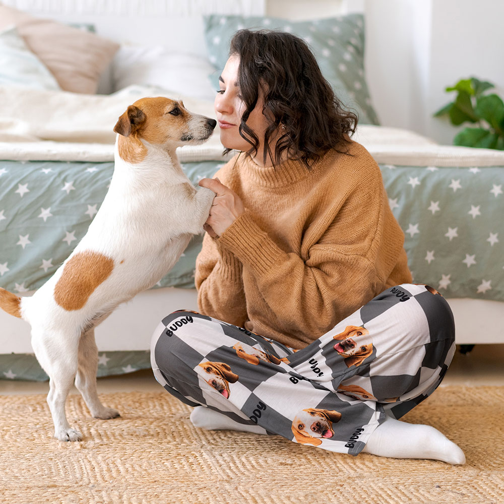 Xpudac Hunde-Pyjama 4er-Set – Kariert & Weich – Für Kleine Hunde & Katzen – Inkl. Weihnachtsdesign
