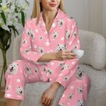 Pyjama à Manches Longues Personnalisé avec Portrait Nom Animaux Pantalon ou Set à Choix Cadeau Anniversaire pour Amoureux de Chien