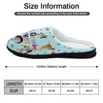 Personalized Cute Star Flower Cartoon Multiple Photos Cotton Plush Slippers with Title Birthday Christmas Gift for Family