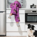 Personalised Dog Cat Face Photo Multicolor Plaid Name Pajama Pants with Drawstring Waist Birthday Christmas Gift for Women Men Pet Lovers