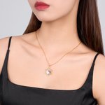 Personalised Dainty Snowflake Photo Necklace with Engraved Text Winter Jewellery Memorial Birthday Christmas Gift for Women Girls