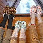 Personalized Cute Star Flower Cartoon Multiple Photos Cotton Plush Slippers with Title Birthday Christmas Gift for Family