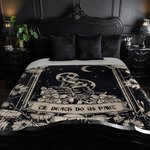 Personnalisé Moon Vintage Skull Floral Design Soft Throw Blanket with Name Gothic Style Home Decor Halloween Gift for Friend Family