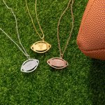Personalised American Football Pendant Necklace with Name and Number Game Day Accessories Birthday Team Gift for Football Lovers