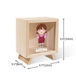 Personalised Cute Boy Girl Character Wood Money Box Piggy Bank with Name Home Decor Christmas Gift for Kid