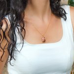 Personalised Retro Flower Petals Birthstones Hollow Rectangle Frame Pendant Necklace Dainty Jewellery Birthday Anniversary Gift for Women