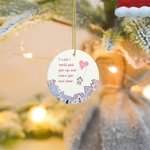 Ornement personnalisé en céramique Flying Heart House I Wish Move You Next Door avec nom Décoration de l'arbre de Noël Cadeau de longue distance pour 