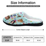 Chaussons en peluche antidérapants personnalisés avec titre Fleur étoilée colorée à motifs multiples Photos Anniversaire Cadeau de Noël pour la famill