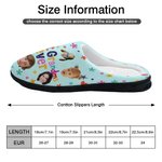 Chaussons en peluche antidérapants personnalisés avec titre Fleur étoilée colorée à motifs multiples Photos Anniversaire Cadeau de Noël pour la famill