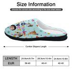 Personalized Cute Star Flower Cartoon Multiple Photos Cotton Plush Slippers with Title Birthday Christmas Gift for Family