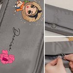 Personalised Cartoon Fashion Girl Birth Flower Makeup Brush Bag with Name Travel Essentials Birthday Christmas Gift for Women