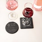 Personalisiertes Lustiges „Prescription Wine“ 250ml 430ml Verschreibung Weinglas Schiefer Untersetzer mit Gravur Geburtstag Geschenk für Weinliebhaber