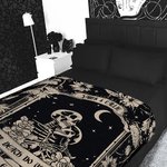 Personnalisé Moon Vintage Skull Floral Design Soft Throw Blanket with Name Gothic Style Home Decor Halloween Gift for Friend Family