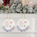 Ornement personnalisé en céramique Flying Heart House I Wish Move You Next Door avec nom Décoration de l'arbre de Noël Cadeau de longue distance pour 