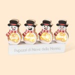 Pupazzo di Neve Personalizzato Decorazione in Legno con Luce LED da Tavolo Nome Blocchi Segno Regalo di Natale per la Festa