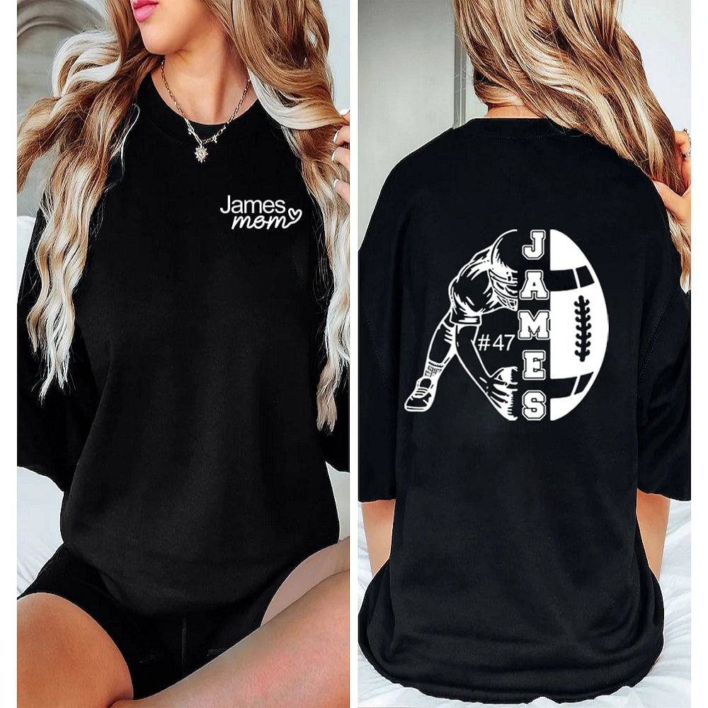 T-shirt et sweatshirt personnalisés avec nom Cadeau de soutien pour maman footballeuse